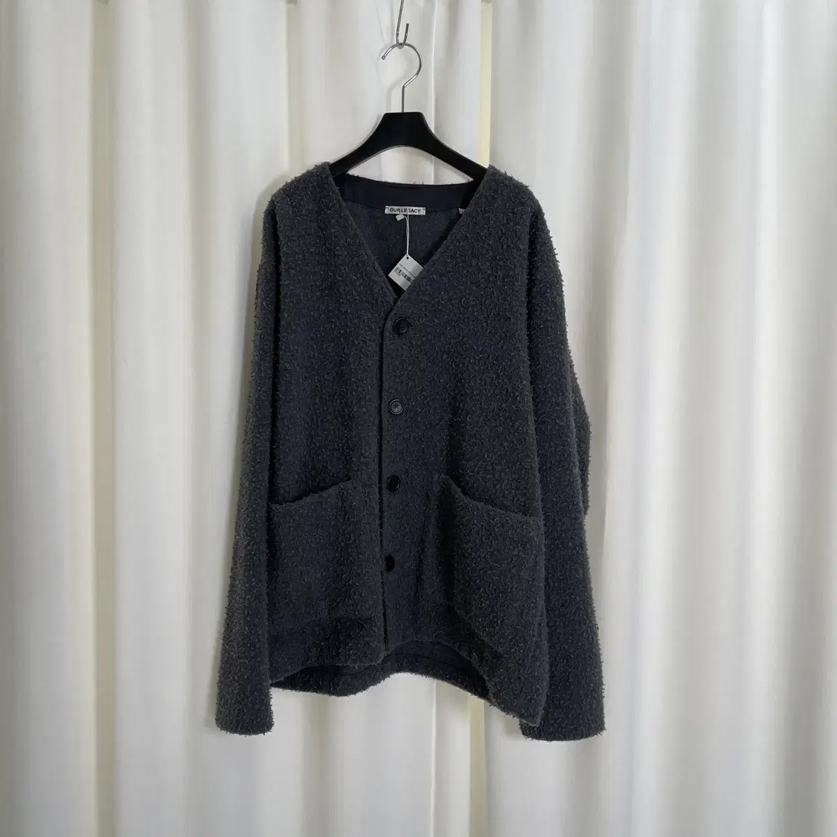 OUR LEGACY Haregashi Charcoal Nokara Boucle Cardigan