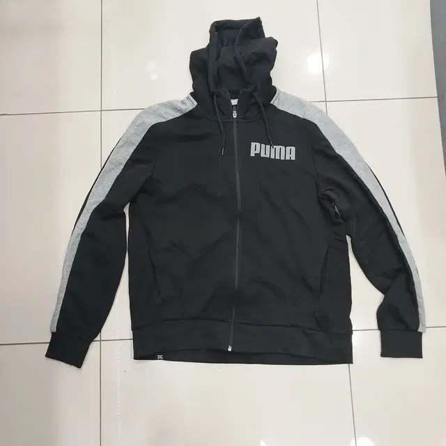 PUMA 푸마 XL 검정회색 후드집업점퍼 봄가을 중고