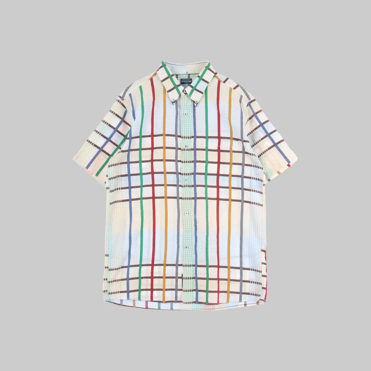 [L] Sugarcane Check 1/2 Shirt