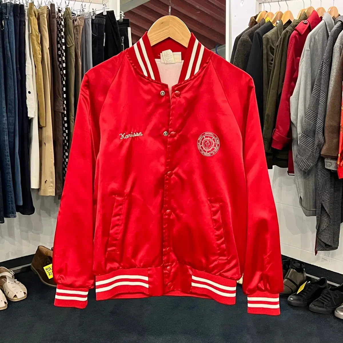 [TAKPO] [L] 80s HARTWELL Vintage Satin Nylon Jacket