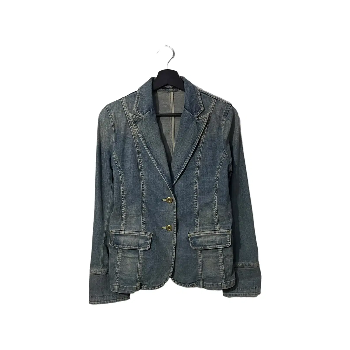 Man Won Shop Sweet Camel Wash Denim Blazer Jacket