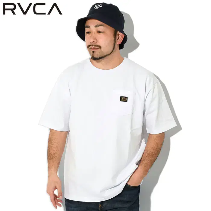 RVCA 24SS 아메리카나 라벨 헤비웨이트 포켓 반팔 티셔츠 화이트XL