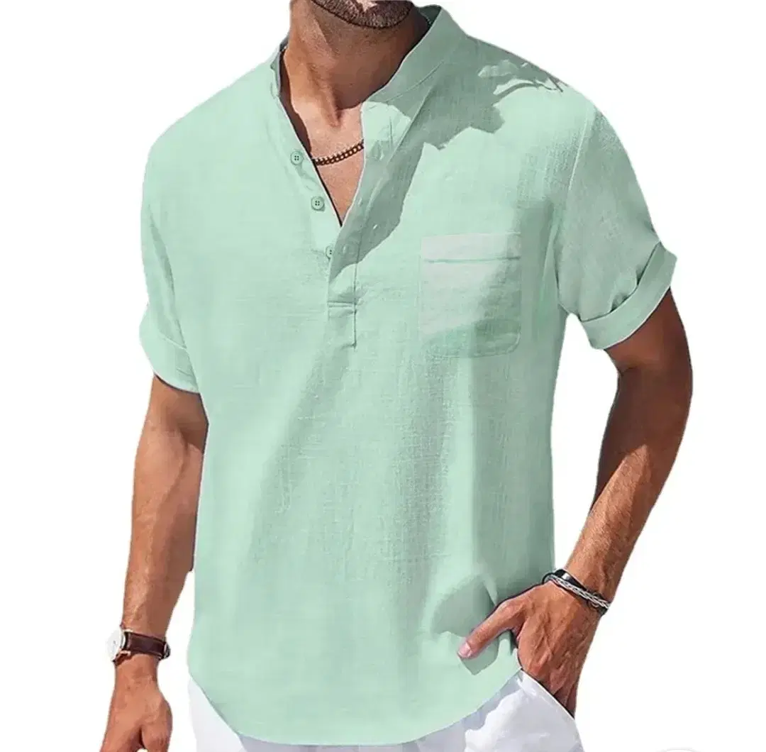 Linen Short Sleeve Shirt Cheap