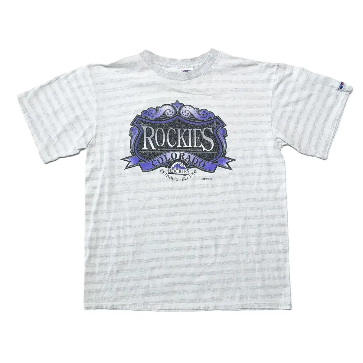 90s MLB Colorado Rockies Striped T-Shirt