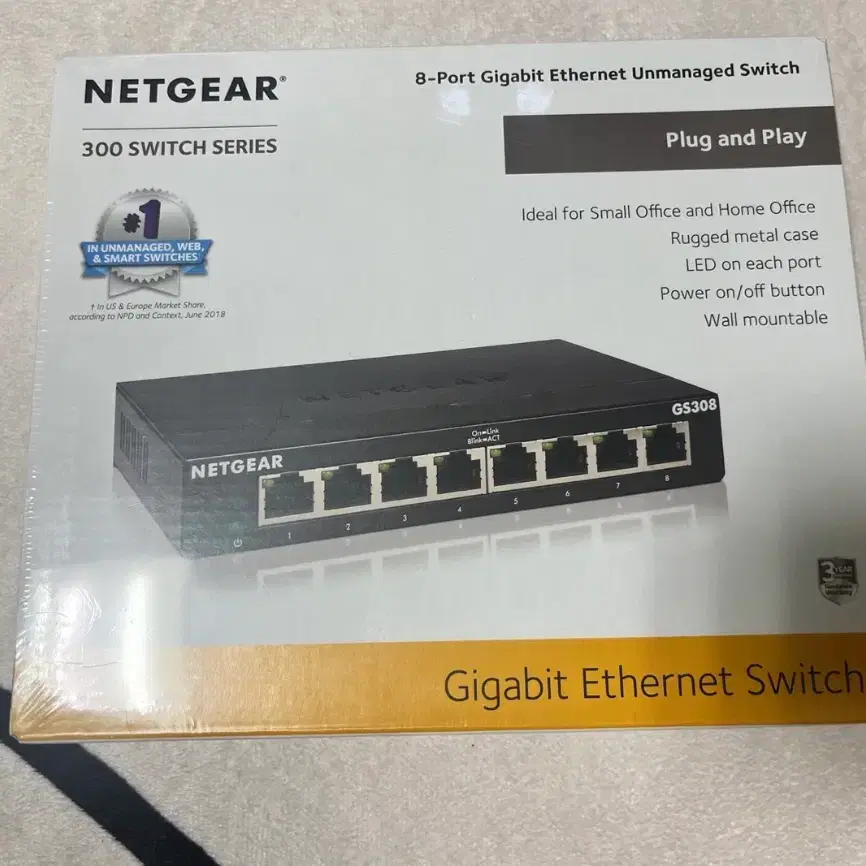 Netgear 8포트 기가허브(미개봉)