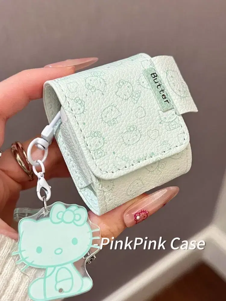 Mint Kitty AirPods Case | Leather AirPods Case Kitty Case