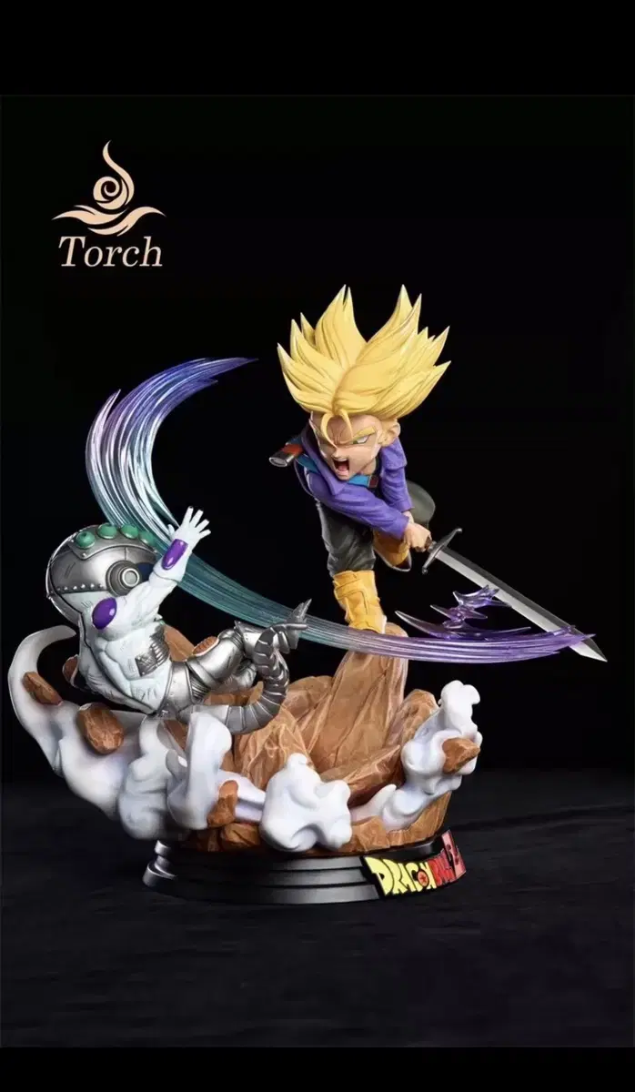 Dragon Ball Resin Statue Trunks vs Frieza Torch Studio Rare