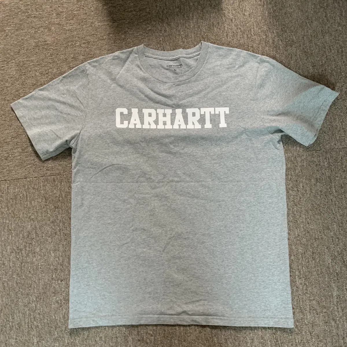 L) Carhartt 칼하트 회색 칼리지 반팔티