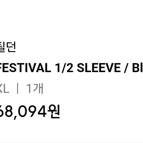 틸던 FESTIVER 1/2 sleeve black 반팔티 XL