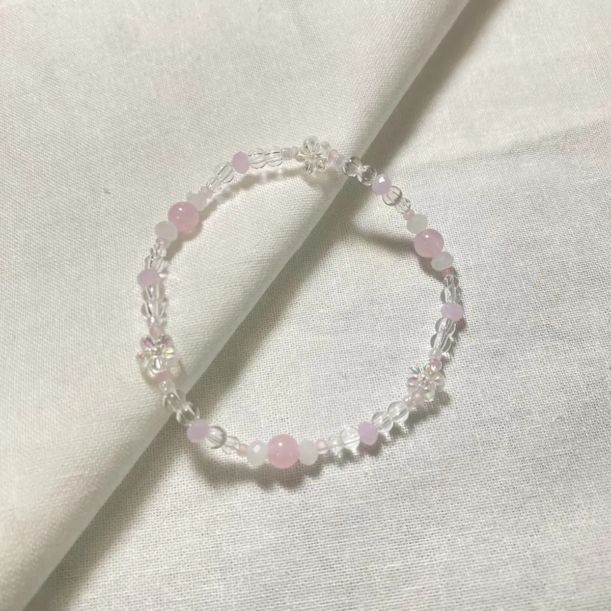 Marble marbled flower yonglong yori pink bead bracelet for sale