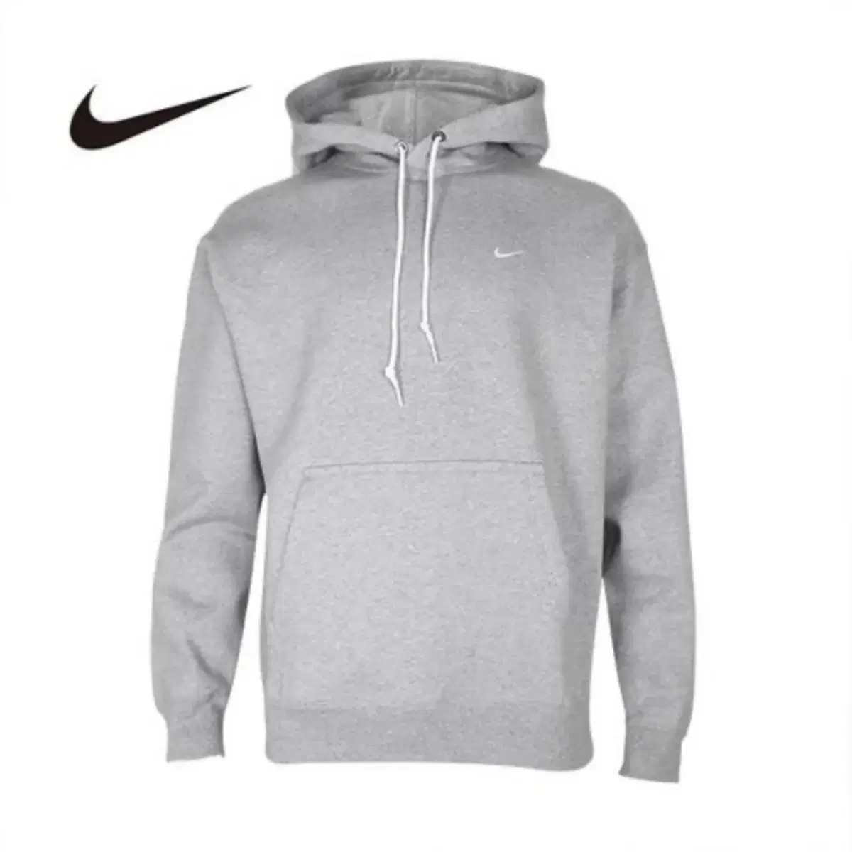 Nike Solo Swoosh Fleece Pullover Hoodie Brushed Gray (DX135)