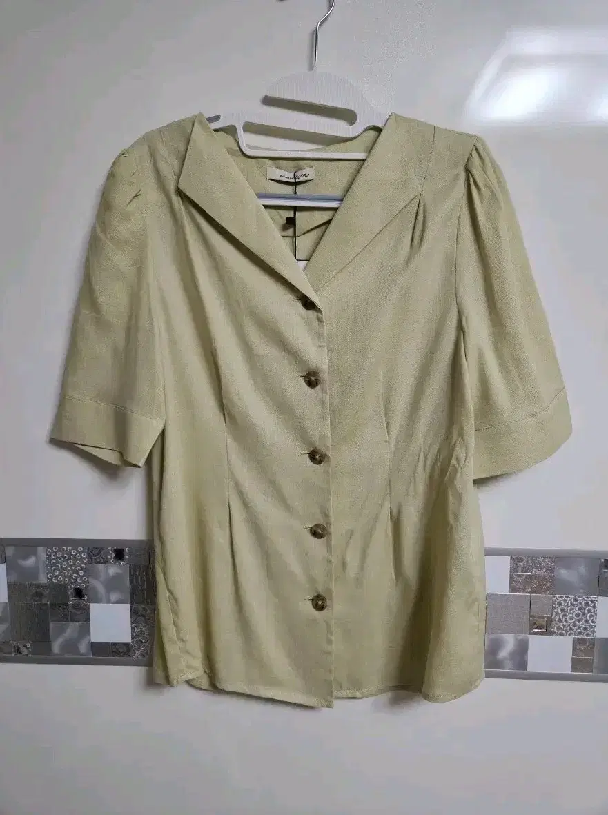 [New]Loewe Linen Short Sleeve Shirt M Olive Green Taxi Price39900Linen shirt