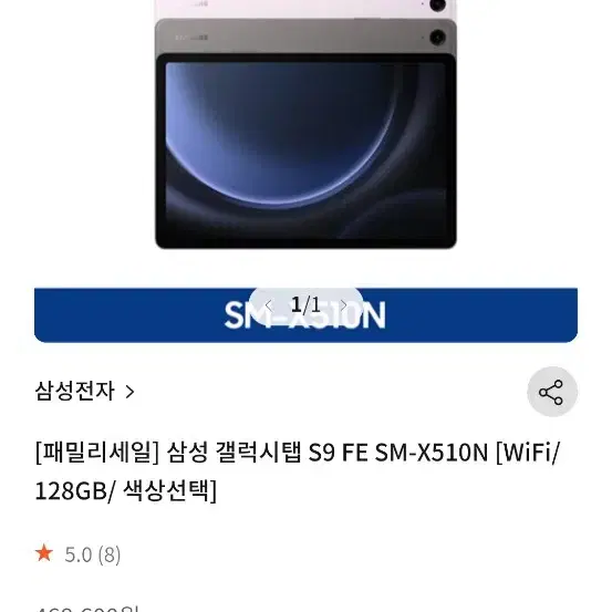 삼성 갤럭시 탭 S9 FE SM_X510N [Wifi/128GB]