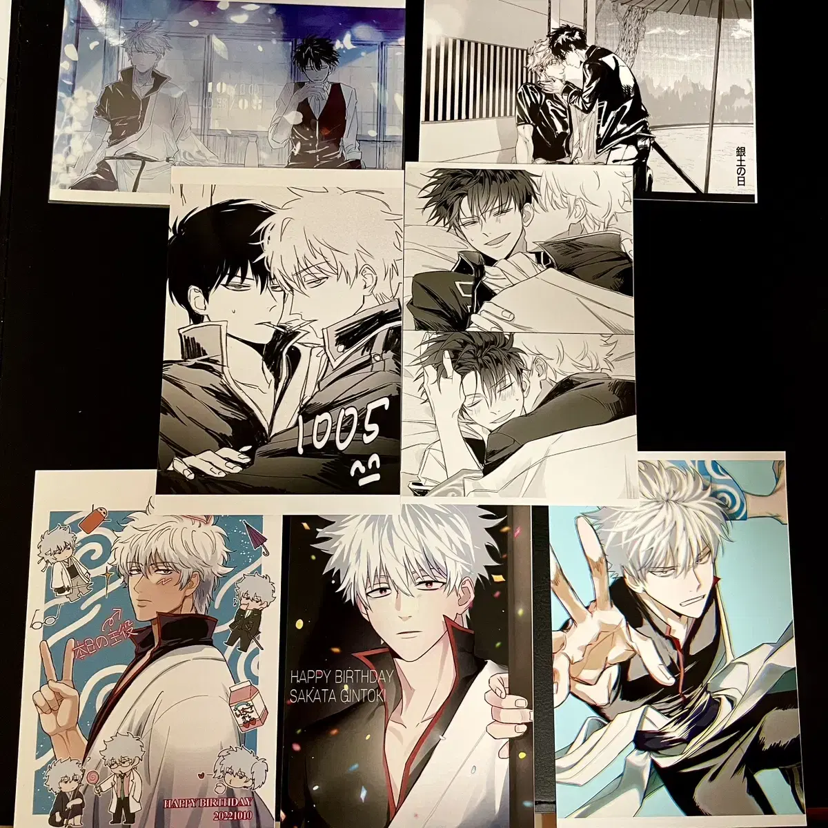 Gintama Gin Hiji postcard fvck printing box kintoki hijikata unofficial goods