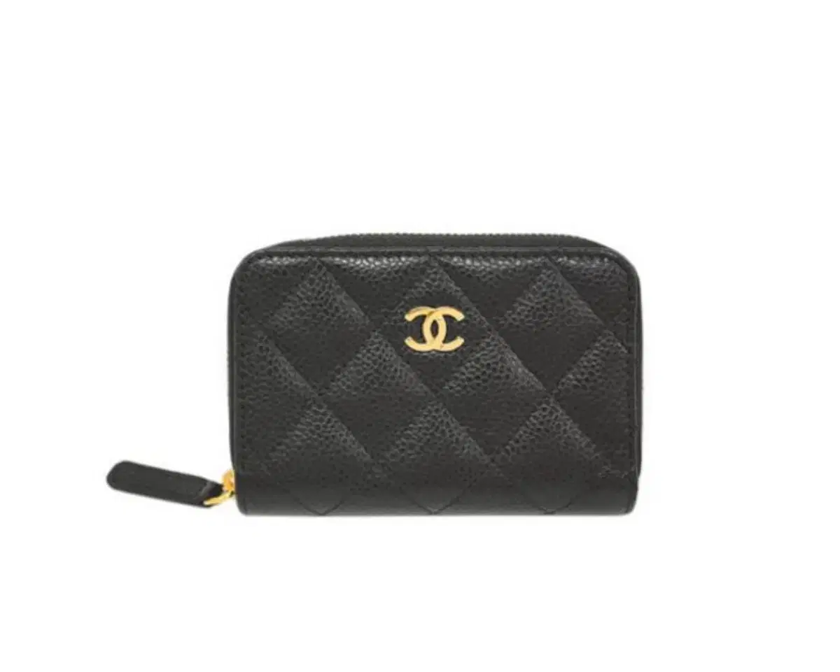 Fullback Chanel Classic Card Wallet Zip-around Caviar Gold-plated