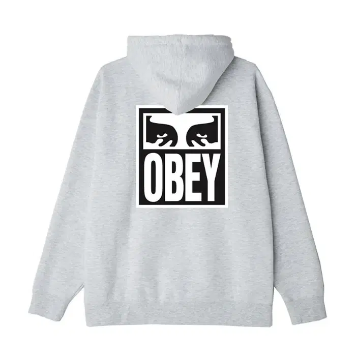 [ XL ] Obey 오베이 라이트그레이 빅로고 후드티