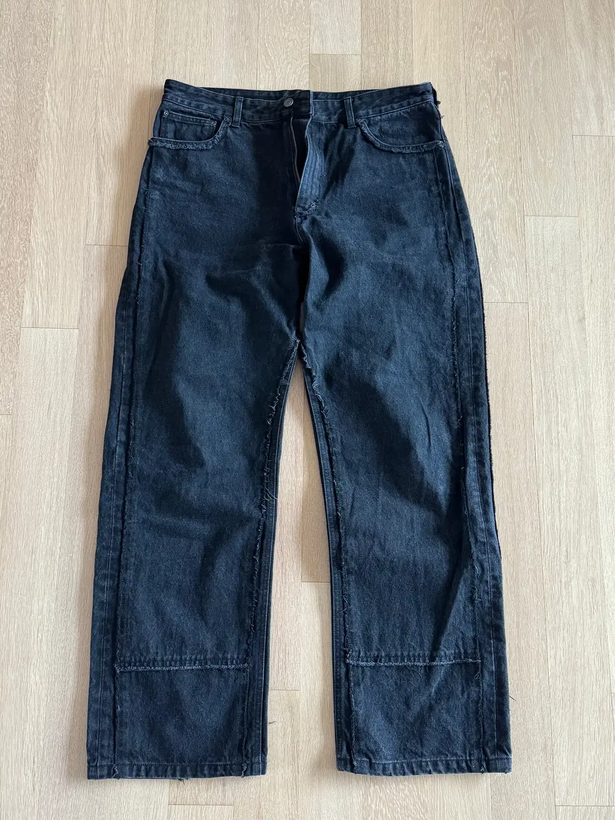 (Quick sale) Coor Cutoff Paneled Denim Pants in Black L