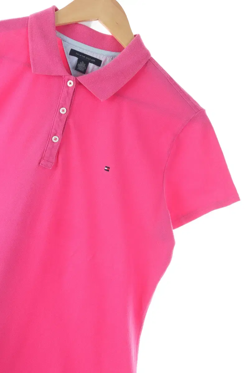 W(XL) Tommy Hilfiger Vahn Short-Sleeved kara T-Shirt Pink Plain Limited Edition-D085