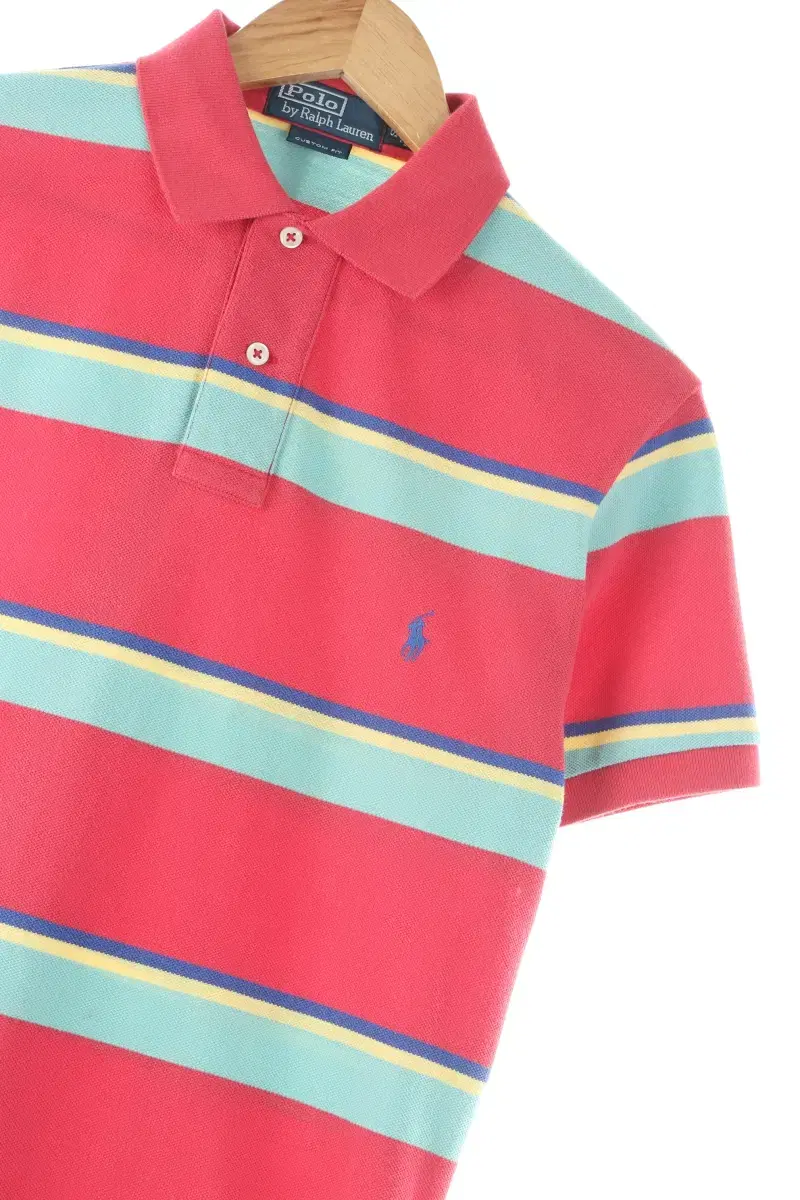 (S) Polo Ralph Lauren Vahn Short-Sleeved kara T-Shirt Stripe Americage-D08C