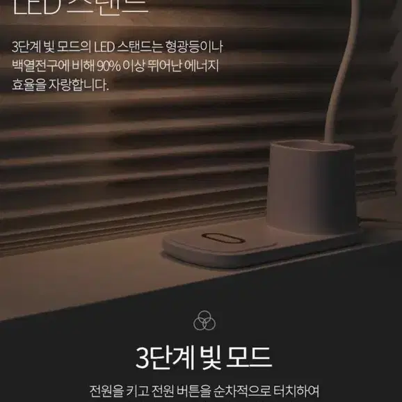 알리오 이지멀티라이트 고속 무선충전기/LED램프/펜꽂이