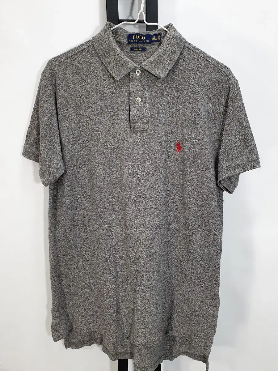 Polo Short Sleeve Karati Charcoal Gray Red Pony NewTab M