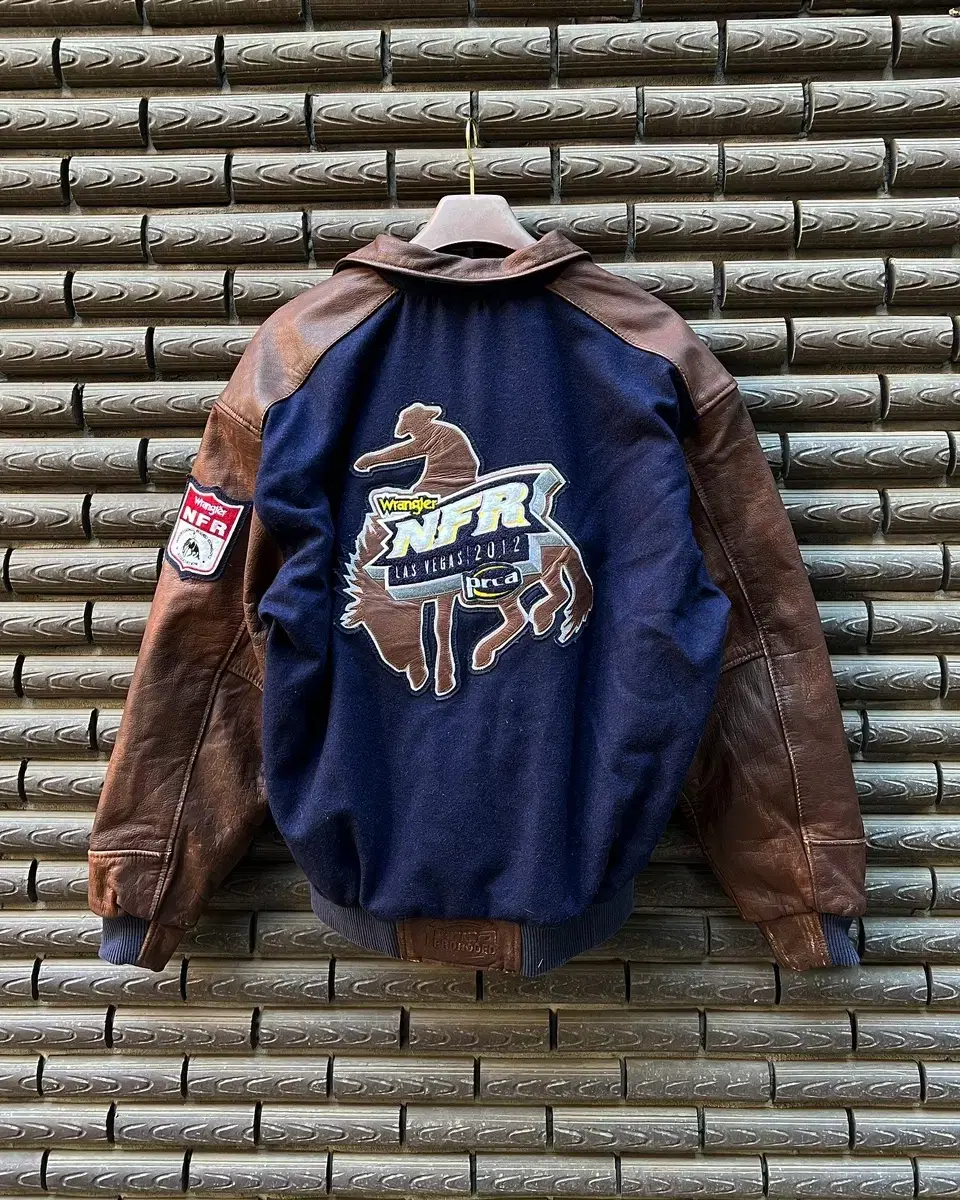 Wrangler Rodeo Western Leather Varsity Jacket