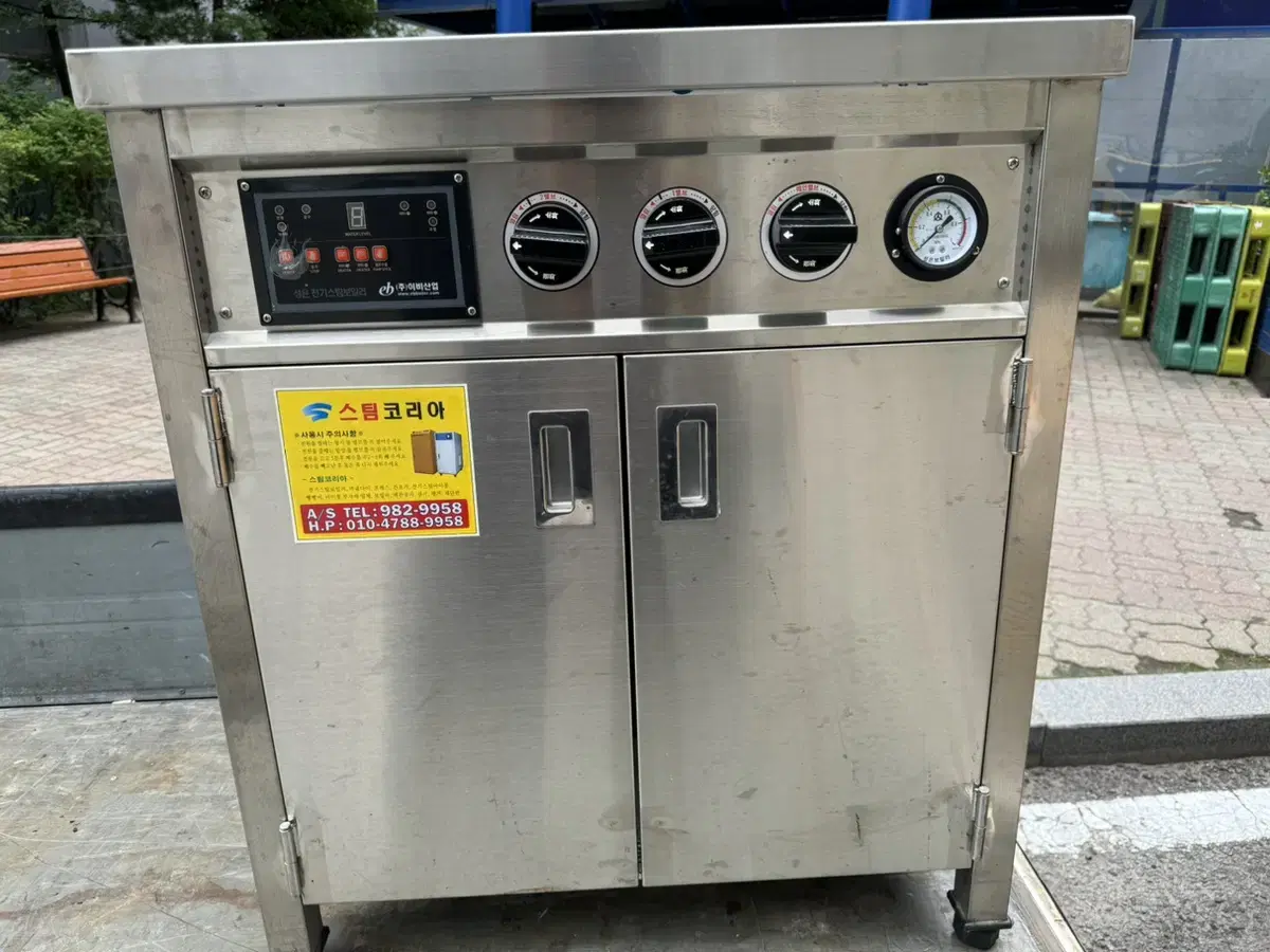 고압스팀 2구만두찜기 250mm 전기 12kw