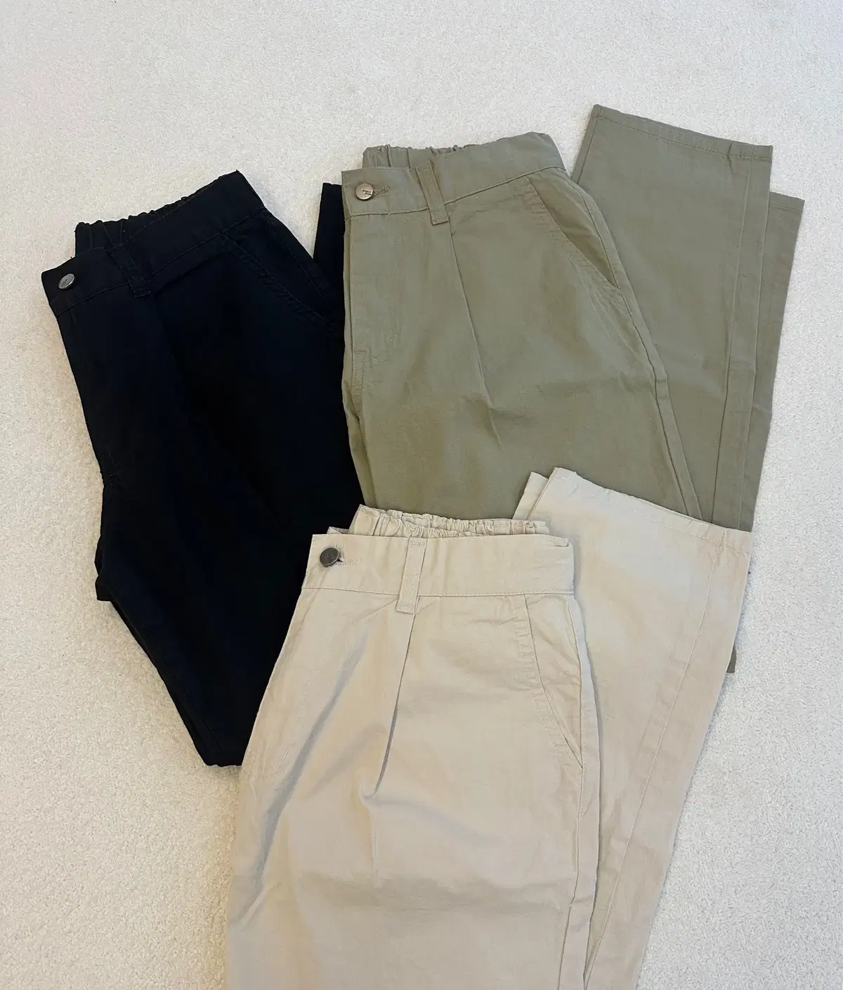 Cotton pants black beige khaki