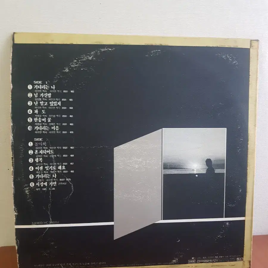 이수만 돌아와 기다리는나 1985년 가요엘피 바이닐vinyl 가요lp