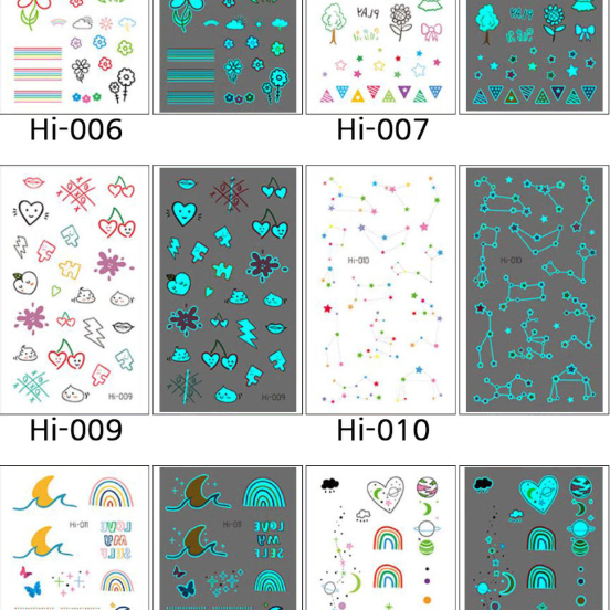 타투스티커 야광 문신 헤나 레터링 Hi-008