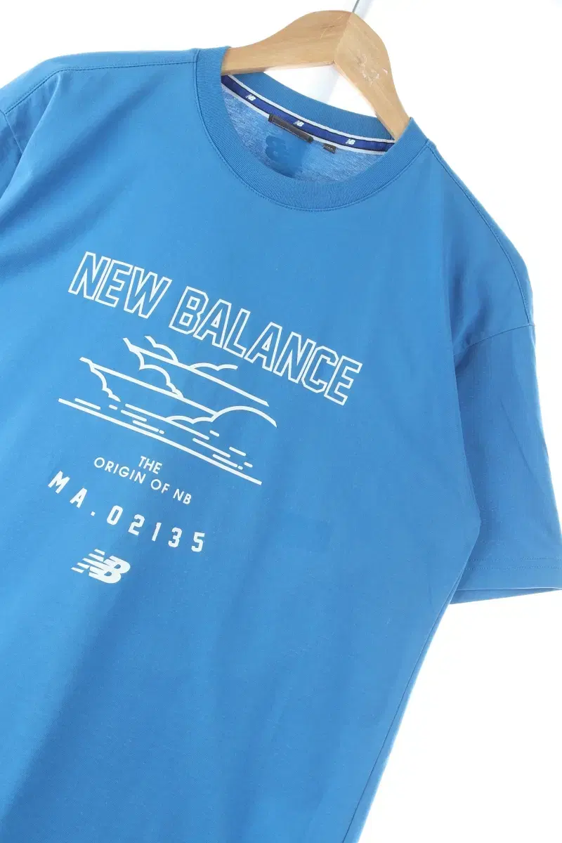 (L) New Balance Short Sleeve T-Shirt bloo Printed Old School Limited Edition - D0CF