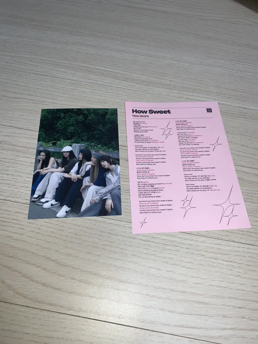 New Jeans broadcast postcard Cheer Practice Sheet Reverse Jo Gong