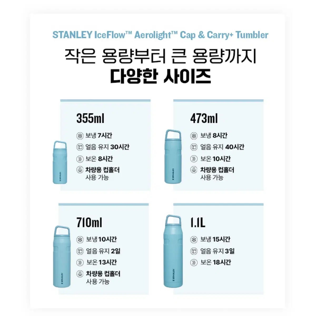 스탠리 텀블러 ( 캡 & 캐리 ) 710ml 화이트 새상품