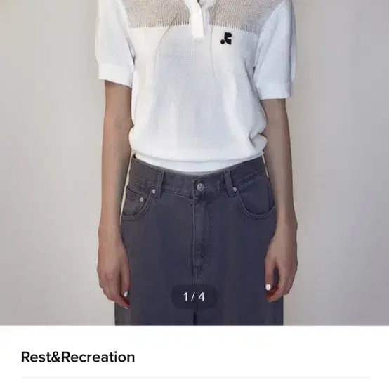 레스트앤레크레이션 RR LOGO POLO CROP KNIT 로고 폴로