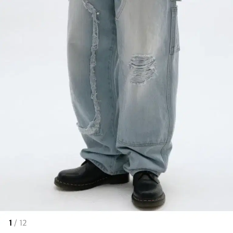 무신사 suade damaged double knee pants