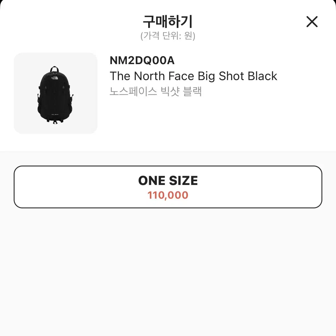 [새상품] 노스페이스 빅샷 블랙 백팩 The North Face Big