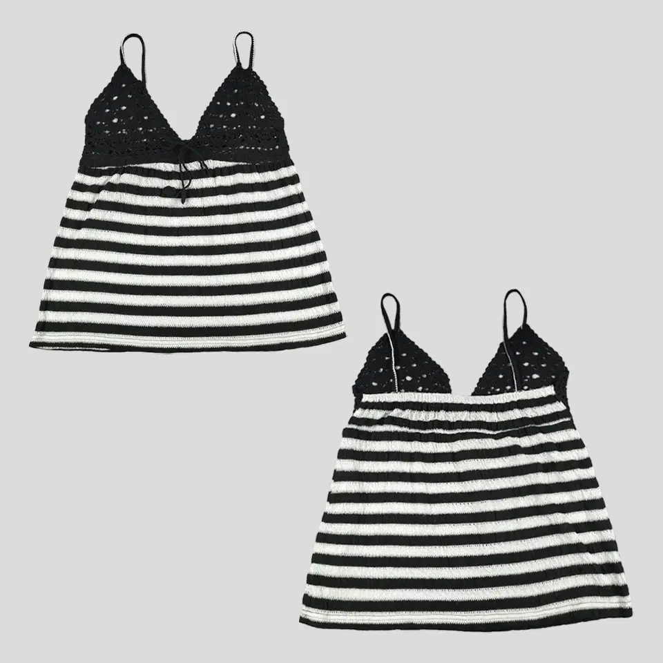 Vintage black white knitting pattern see-through cotton100 bustier sleeveless sleeveless min