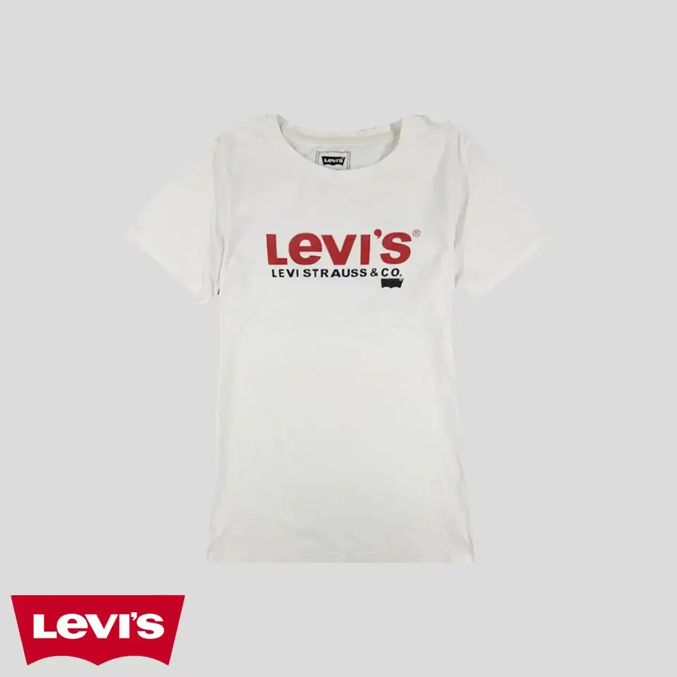 Levi's White FPEM Mid Lettering Cotton100 Short-sleeved T-shirt WOMEN