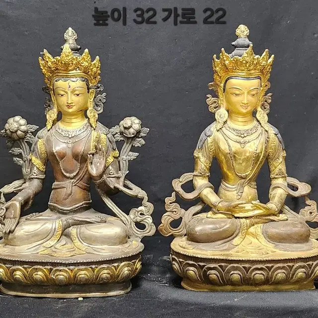 황동 티베트 불상  (높이 32cm)