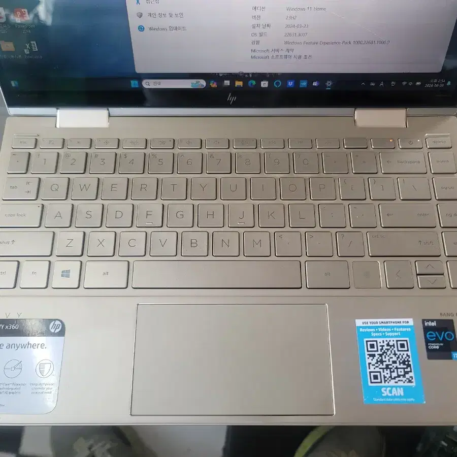 HP X360 I7 EVO 11세대 8G 512G WIN11 각종프로그램