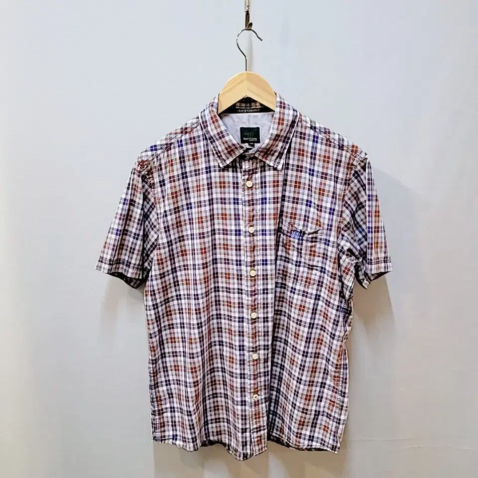 105) Henry Cotton thin check shirt