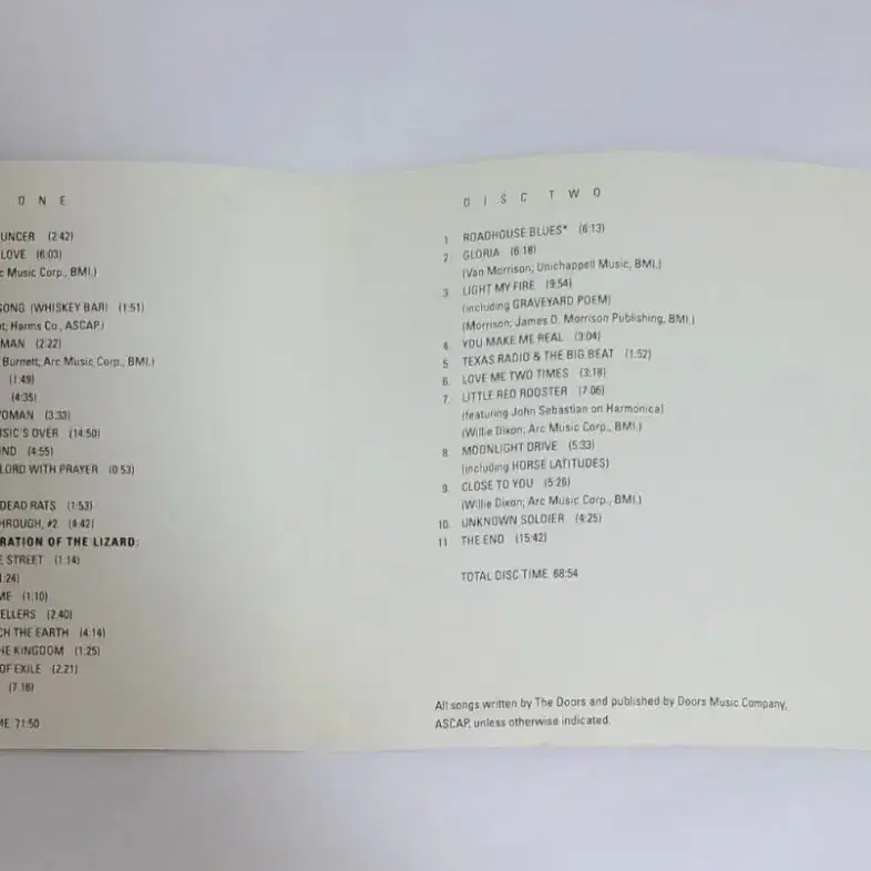 더 도어즈 In Concert 앨범 시디 CD