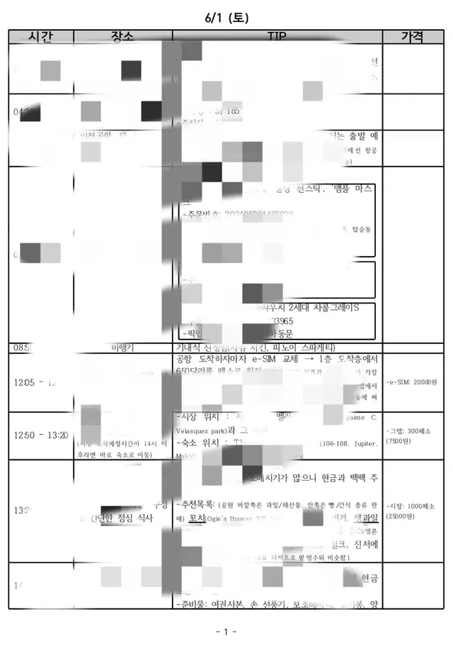 마닐라 5박6일 여행계획표