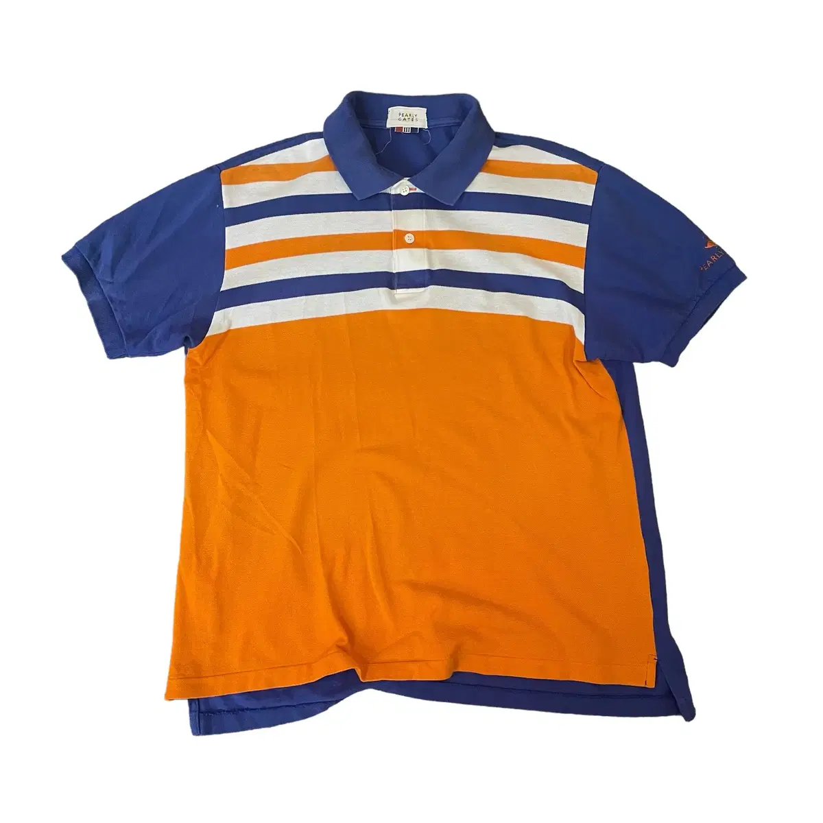 Vintage bloo Orange Colorblocked Striped PK Short Sleeve T-Shirt