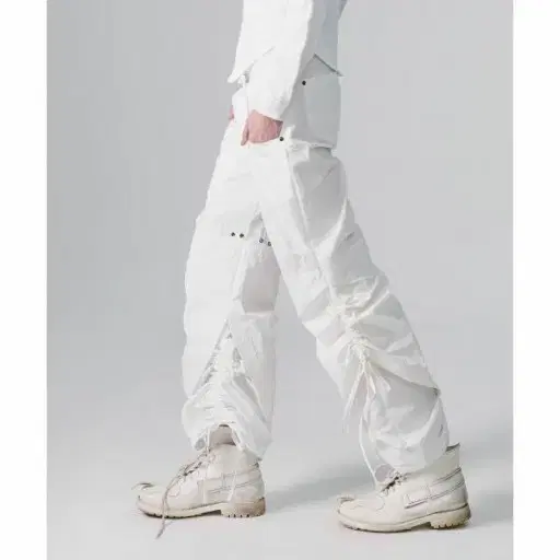 나체 LAYERED WAIST BONDED PANTS 화이트