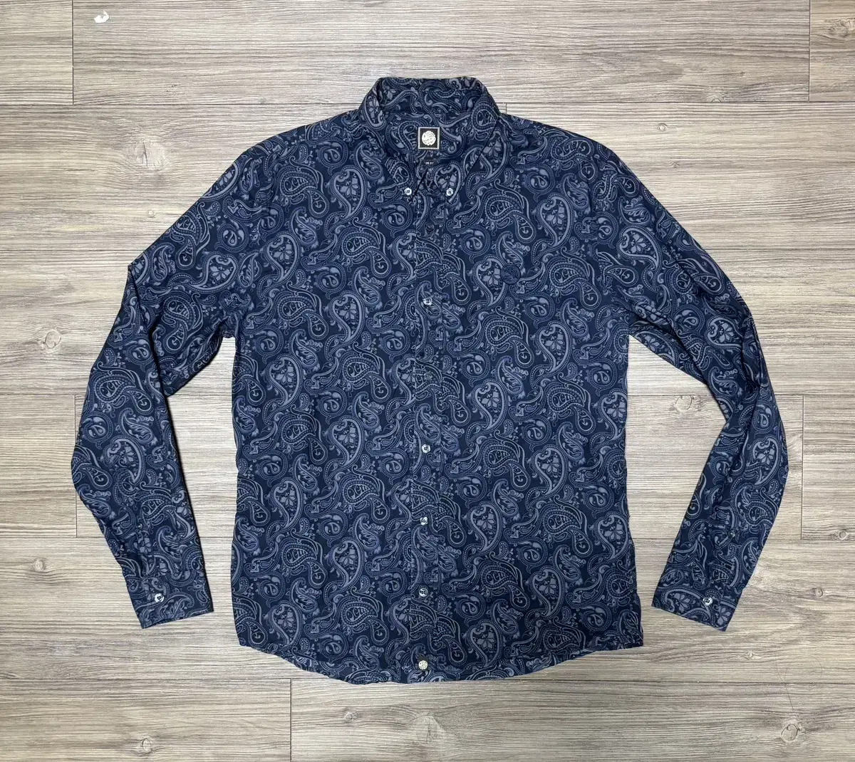 Pretty Green Paisley Embroidered Logo Shirt Liam Gallagher Oasis