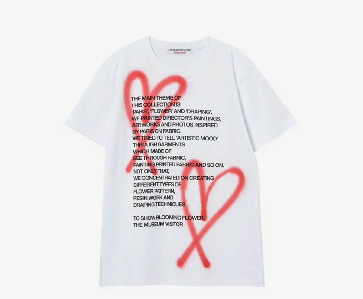 New Arrivals L The Museum Visitor Heart Spread T-Shirt White