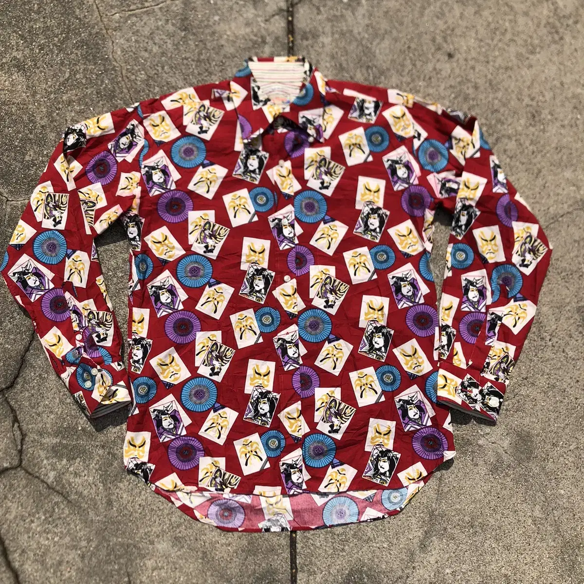 [S] Dry Bones Dry Bones Patterned Cotton Long Sleeve Shirt