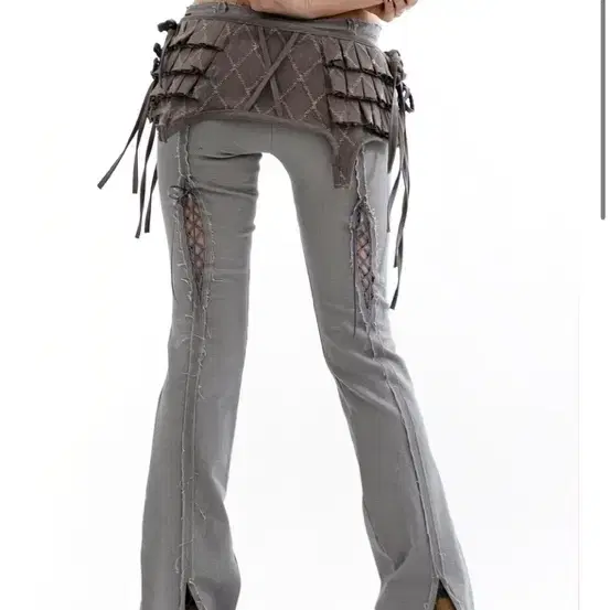 (새상품)갱영 gangyoung grey laceup pants