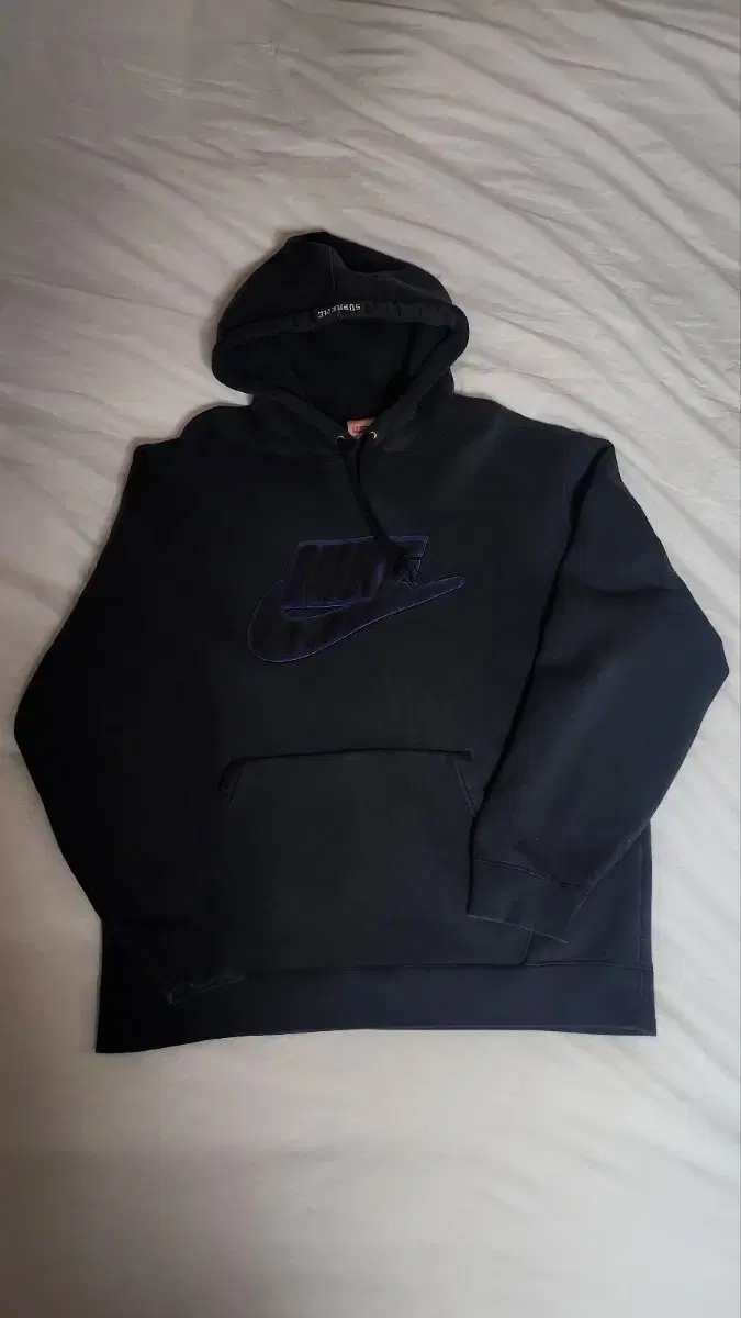 [XL] Supreme Nike 19FW Leather Appliqué Hoodie Black